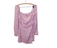 Reformation Rosalie Pink Floral Long Sleeve Mini Dress 2 Coquette Cottagecore