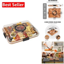 Elegant 6-Compartment Charcuterie Board with Clear Lid for Perfect Presentations