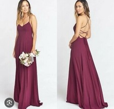 Show Me Your Mumu Godshaw Merlot Sleeveless Maxi Gown Open Back Chiffon Small