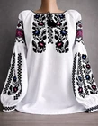 Ukrainian   Embroidered Women's Blouse, Size  L,  linen,  Ukraine
