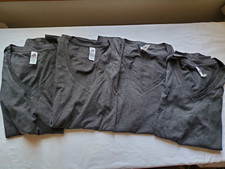 4 Medium Smart Blanks Women Short Sleeve V Neck T-Shirt Charcoal