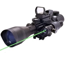 Optics Red Dot Laser 4-12x50 Illuminated Scope Combo with 4 Reticle Red Green...