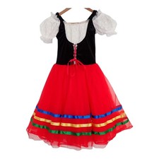 Revolution Dancewear Dress Girls L Red Tulle Skirt Black Velvet Bodice Ballerina