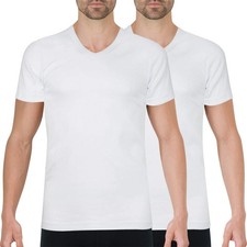 Lot de 2 T-shirts Homme Col V - 100% Coton Bio - Label OEKO-TEX standard 100