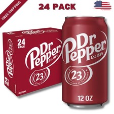 Dr Pepper Soda Pop, 12 fl oz, 24 Cans