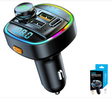 Bluetooth 5.0 Car Wireless FM Transmitter Adapter USB PD Charger AUX Hands LOT