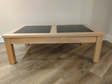 coffee table solid wood table with granite inlay 