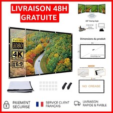 Écran de Projection Pliable 100 pouces 4K HD pour Cinéma Intérieur et Extérieur