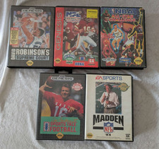 Lot of 5 Sega Genesis Sports Games Basketball Football NBA Madden Tested Working