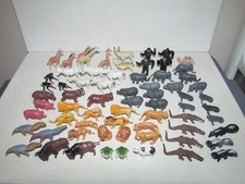 Lot of 68 Vintage Plastic Larami Zoo Jungle Ark Animals Toy Figures Hong Kong