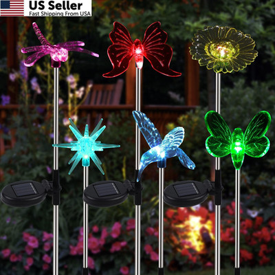 Glintoper 6 Pack Solar Garden Stake 6 Multicolor Lights, Multi-Color