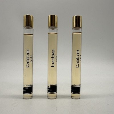 Bebe Gold Mini Perfume by Bebe Discontinued Roll On Lot Of 3 Travel Size