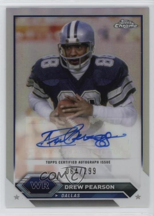 2023 Composite Topps Chrome Refractor 64/299 Drew Pearson #TCA-DPE Auto HOF 0q21