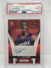 2014-15 Panini Prizm Red Prizm Auto #12 T.J. Warren Phoenix Suns RC Rookie Card 