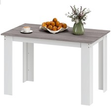 HOMCOM Dining Table for 4-6 People, Wood Effect Tabletop, Grey