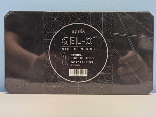 READ AD Apres GEL-X Nail Extensions Natural Stiletto Long 11 Sizes - Pre-Owned