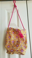 Gymboree Girl Floral Synch Sack Mustard Bag Tote NWT 20