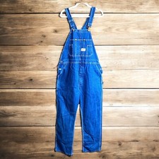 Round House Men 40 x 32 Bib Overalls Blue Jean Denim MADE IN USA Chore Farm