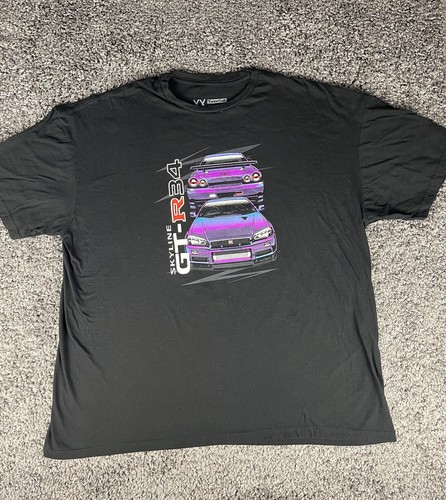 Tuner Cult T Shirt Skyline GT-R34 Graphic Print Mens Size 2XL 100% Cotton