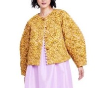 Kika Vargas X Target Gold Mum Floral Quilted Jacket Size 1x Women's New