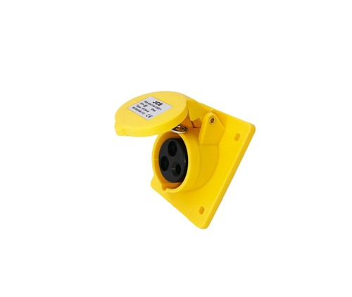 110V 3PIN YELLOW PANEL + WALL MOUNTED INDUSTRIAL SOCKETS PLUGS APPLIANCE INLETS - Picture 6 of 31