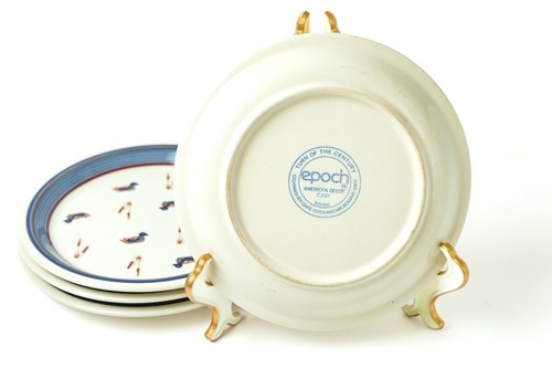 Epoch Soup Salad Plate Qty 3 Vintage Ceramic American Decoy Mallard Duck Cattail - Picture 3 of 4