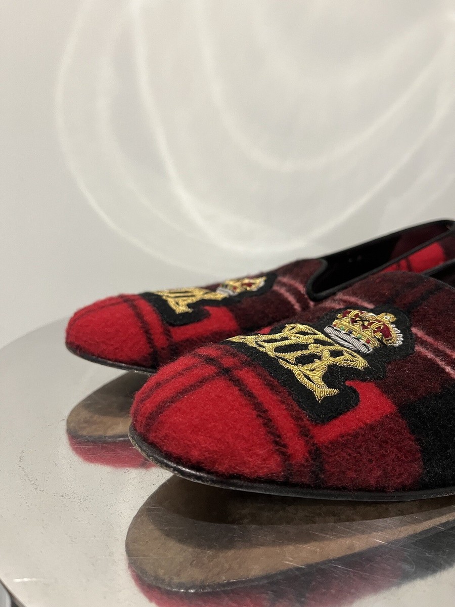 RALPH LAUREN COLLECTION CRESTED PLAID WOOL TARTAN COLLIS 