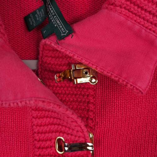 Lauren Jeans Company Sweater Women Large Coral Toggle Pullover Knit Ralph Lauren - Picture 15 of 16