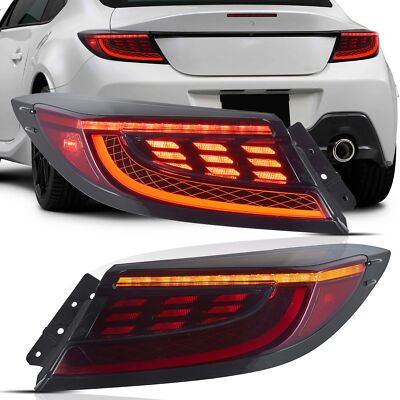 VLAND Red LED Tail lights For Toyota GR86 Subaru BRZ 2021-UP Rear Brake Lamps
