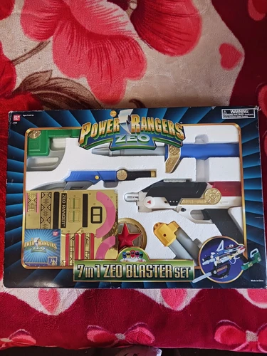 Power Rangers Zeo Vintage 7 In 1 Blaster Set Complete w Box 1996 Bandai  G1N