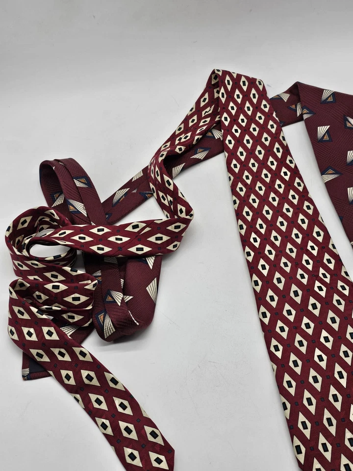 2 corbatas Kenneth Gordon New Orleans para hombre estampadas a mano 100 % seda nuevas con etiquetas EE. UU. Foto 4 de 4