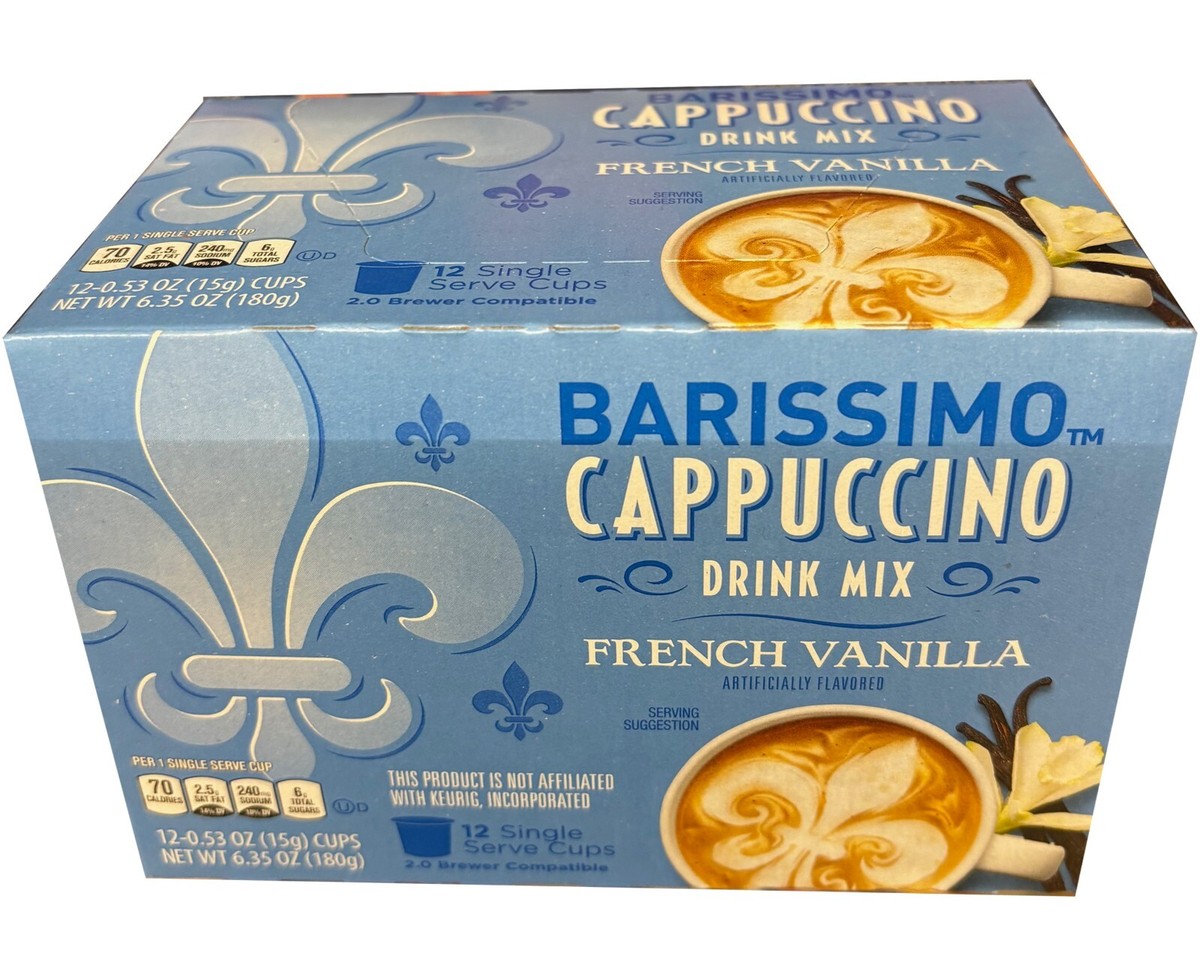 French Vanilla Cappuccino K-Cup Pods for Keurig 12 PK Barissimo Drink Mix