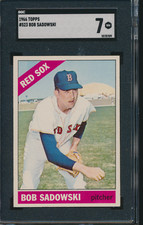 1966 Topps Bob Sadowski #523 Boston Red Sox SGC 7 NM CENTERED GREAT COLOR