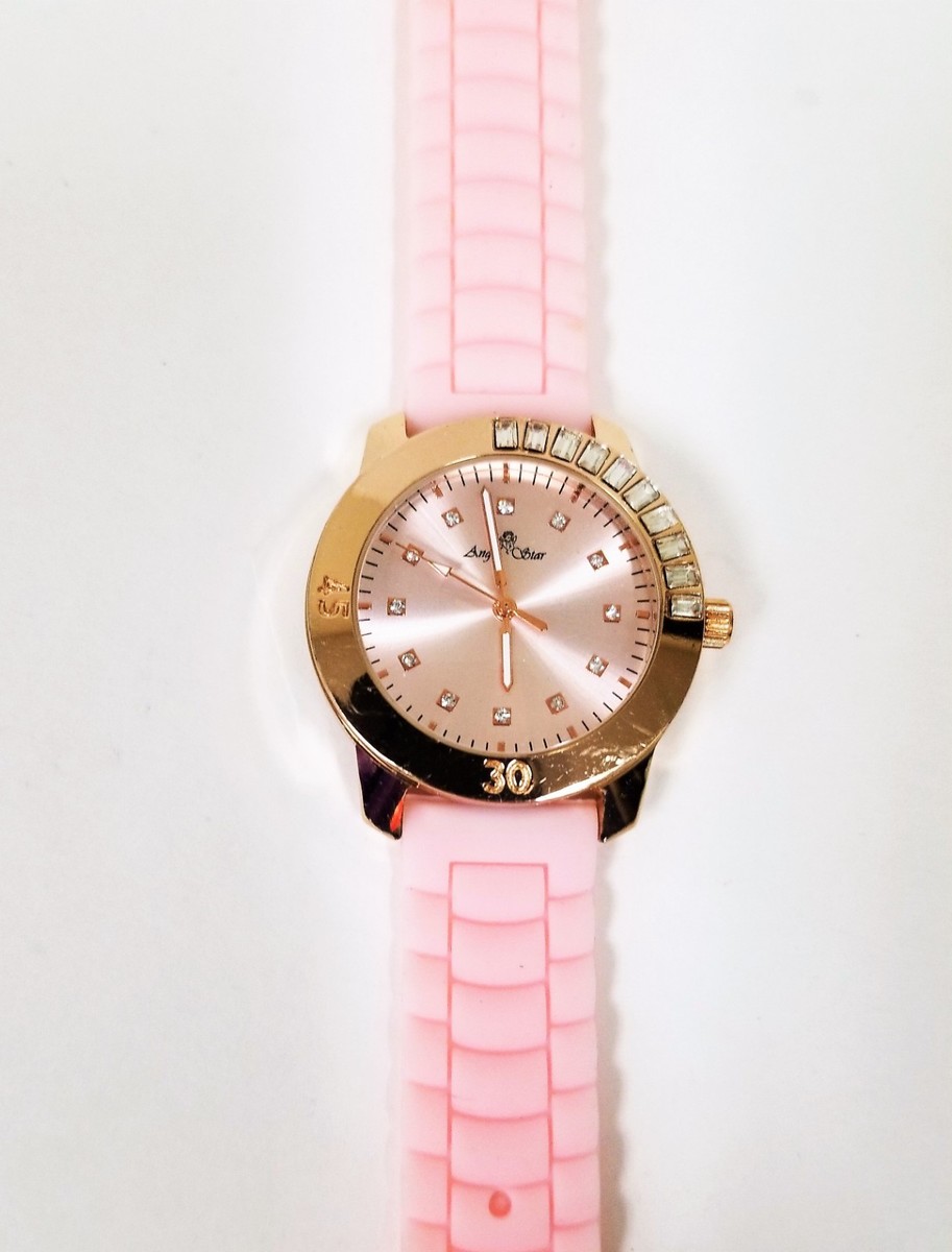 NEW ICE STAR ROSE GOLD TONE,SILICONE BAND,CRYSTAL GLITZ  display picture 2