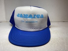 Vintage Jamaica No Problem Screen Print Snapback Trucker Cap Hat
