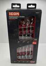 ICON WRSTS-7 Professional Stubby Ratcheting Wrench Set SAE 7 Piece Set C3