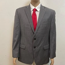 Ralph Lauren wool two button pinstripe, Men’s sportcoat suit jacket Gray Sz 42R