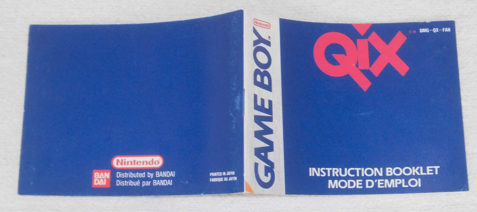 Notice Game Boy QIX [FAH] Sans jeu Ni Boîte Nintendo Super *JRF