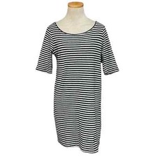 We The Free Sweater Dress Women's S Small Black White Striped Open Back Shift