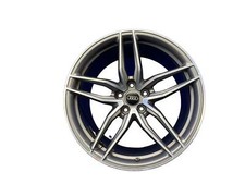 2010-2015 AUDI R8 19x11 FIVE DOUBLE SPOKE WHEEL RIM TITANIUM *CURB RASH*