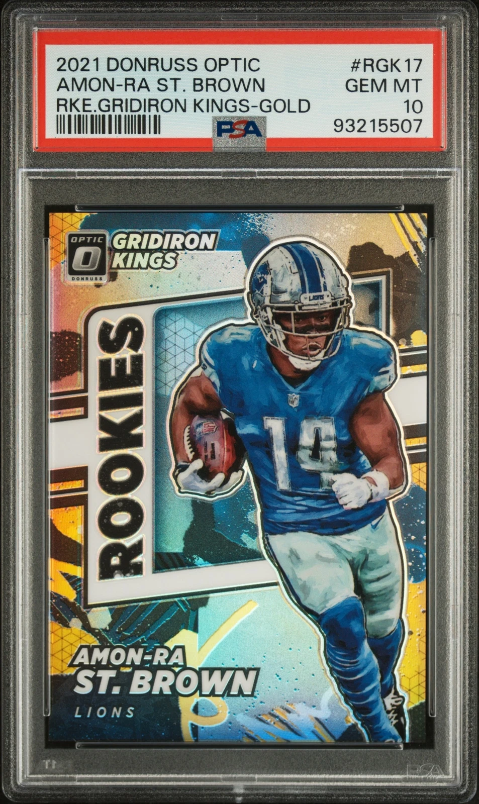 Amon-Ra St. Brown Panini Donruss Optic Rookie Gridiron Kings #RGK17 Gold