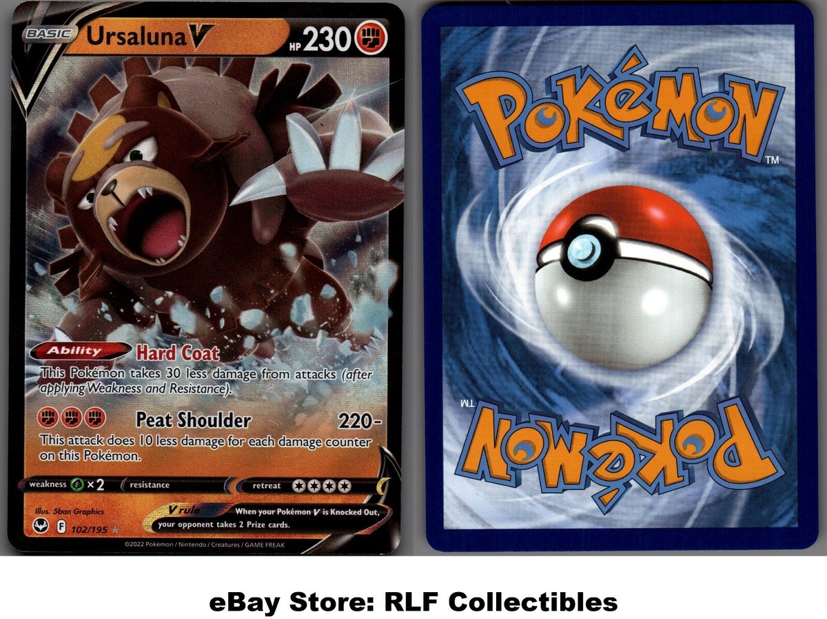 ursaluna v pokemon card value TCG - Silver Tempest Full Art Holo 102/195 Colorless Rule Bloodmoon Ursaluna Ex 168/131 Pokemon