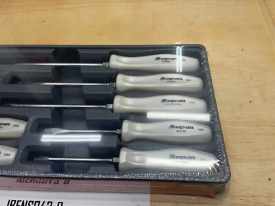 Snap-on Tools 7pc PEARL WHITE Hard Grip Combination Screwdriver