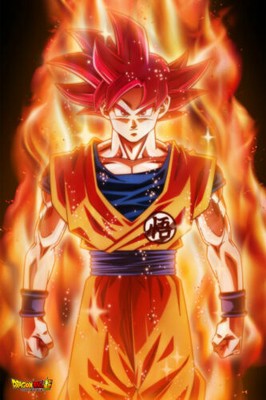Dragon Ball Super Goku Super Saiyan God Red Art Silk Poster 12x18 24x36 Ebay