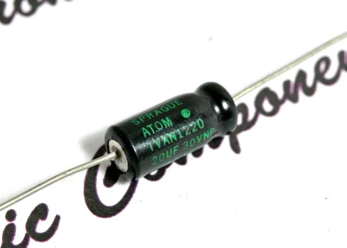 1pcs - SPRAGUE ATOM 20uF (20uF) 30V NP TVAN1220 Axial Electrolytic Capacitor