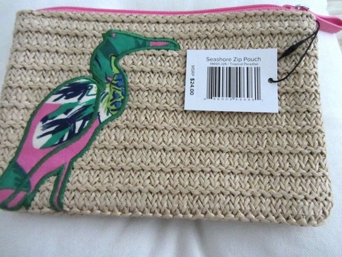 VERA BRADLEY ZIP POUCH PURSE CLUTCH SEASHORE TROPICAL PARADISE NWT - Picture 3 of 4