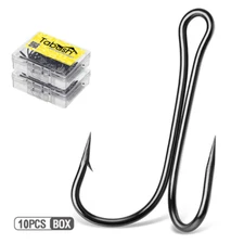 HD1/03 Double Fishing Hooks High Carbon Steel Barbed Carp Fishhook 10pcsBOX