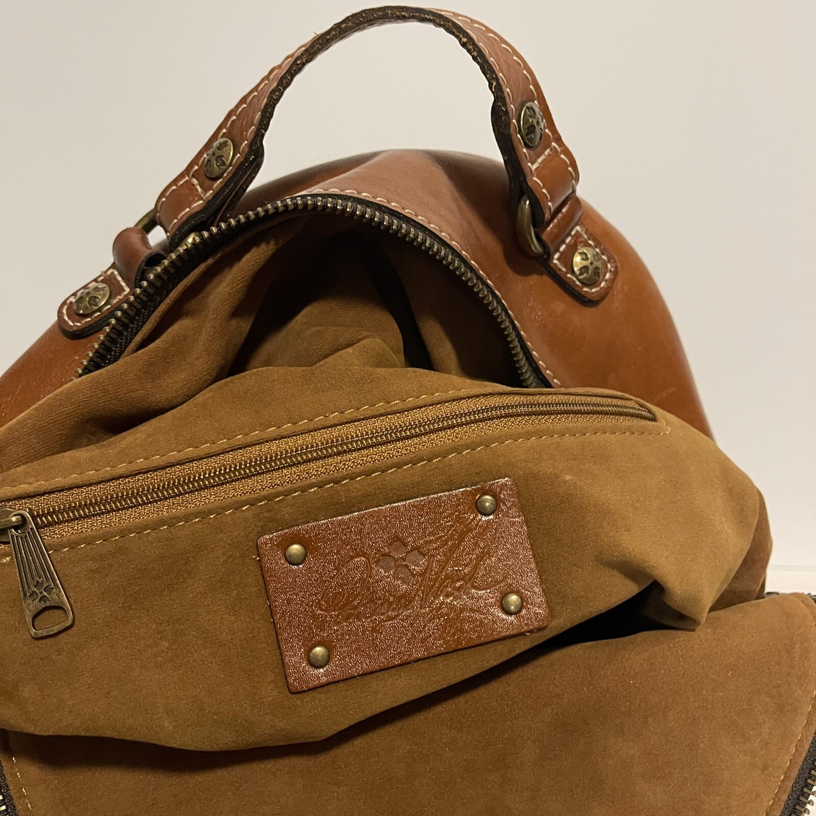 Patricia Nash Tan Italian Leather Montioni Backpack &… Gem