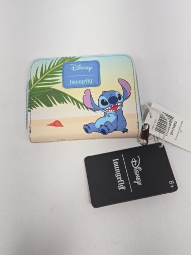 Loungefly Disney Lilo & Stitch Turtle Beach Mini Zipper Wallet NEW