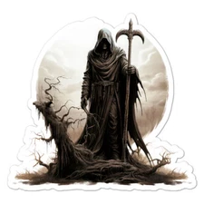 Grim Reaper Death, Vinyl Decal Sticker, Indoor Outdoor, 3 Sizes, #9276